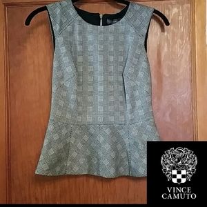 Vince Camuto Plaid peplum shirt